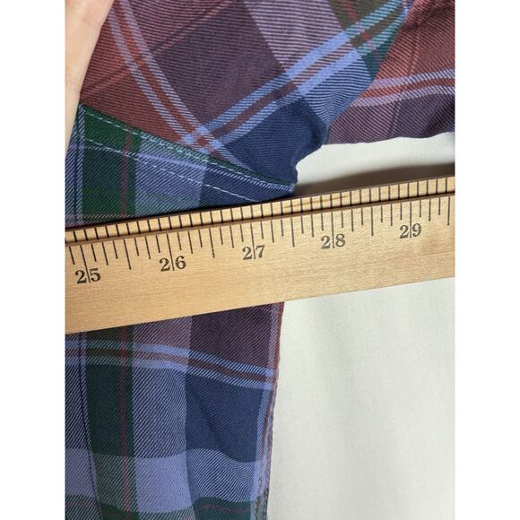 LL Bean Womens 2X Plaid Flannel Fleece Lined Shacket Shirt Snap Button Up Cozy - Picture 5 of 8